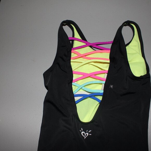 Black 1 pcs Justice Swimsuit Size 8 - Picture 5 of 9